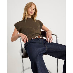 Green Knitted Boxy Fit Tank Top