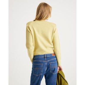 Green Knitted Crew Neck Embellished Jumper