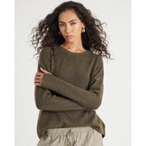 Green Knitted Curved Hem Jumper
