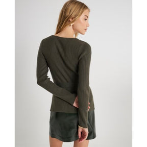 Green Knitted Tie Waist Cardigan