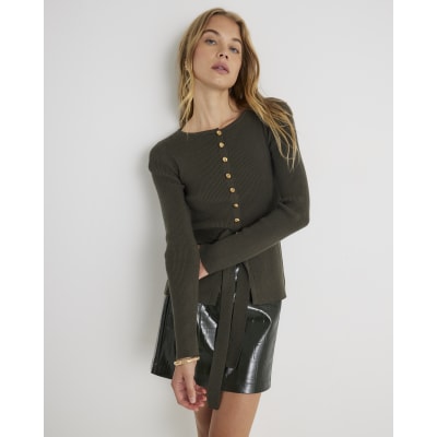 Green Knitted Tie Waist Cardigan