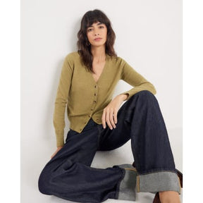 Green Knitted V Neck Cardigan