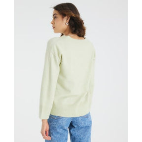 Green Knitted V Neck Jumper