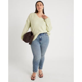 Green Knitted V Neck Jumper