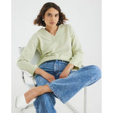 Green Knitted V Neck Jumper