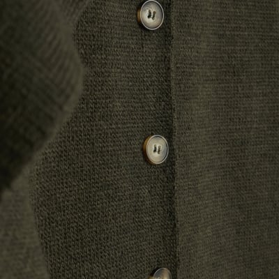 Green Knitted Wrap Scarf Cardigan