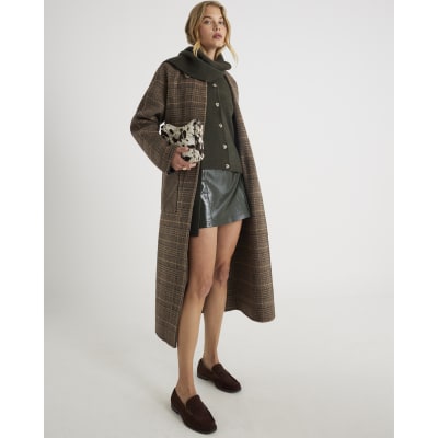 Green Knitted Wrap Scarf Cardigan