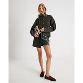 Green Knitted Wrap Scarf Cardigan