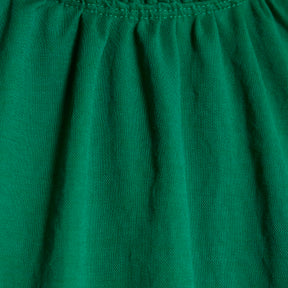 Green Linen Look Jersey High Neck Ruched Top