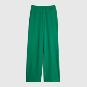 Green Linen Look Jersey Wide Leg Trouser