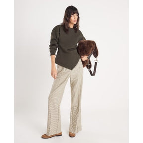 Green Long Sleeve Draped Sweatshirt