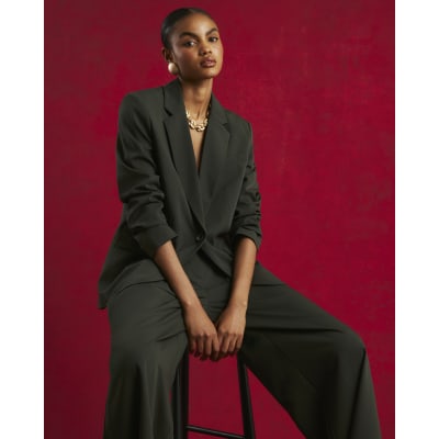 Green Long Sleeve Oversized Blazer