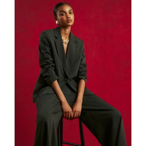 Green Long Sleeve Oversized Blazer