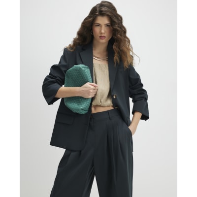 Green Long Sleeve Oversized Blazer