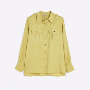 Green Long Sleeve Utility Pocket Shirt