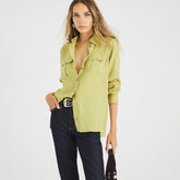 Green Long Sleeve Utility Pocket Shirt