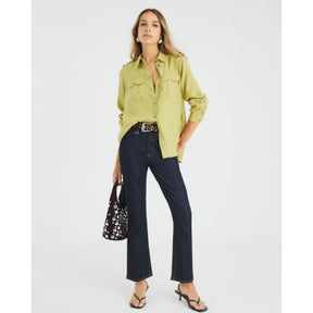 Green Long Sleeve Utility Pocket Shirt