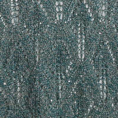 Green Metallic Knitted Beach Tunic Dress