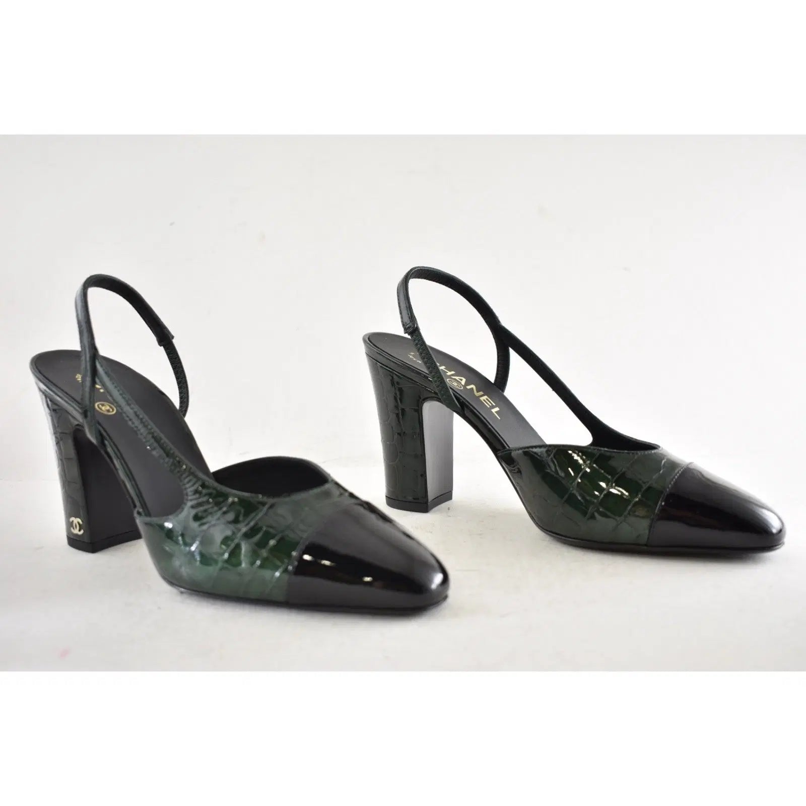 Chanel Slingback patent leather heels
