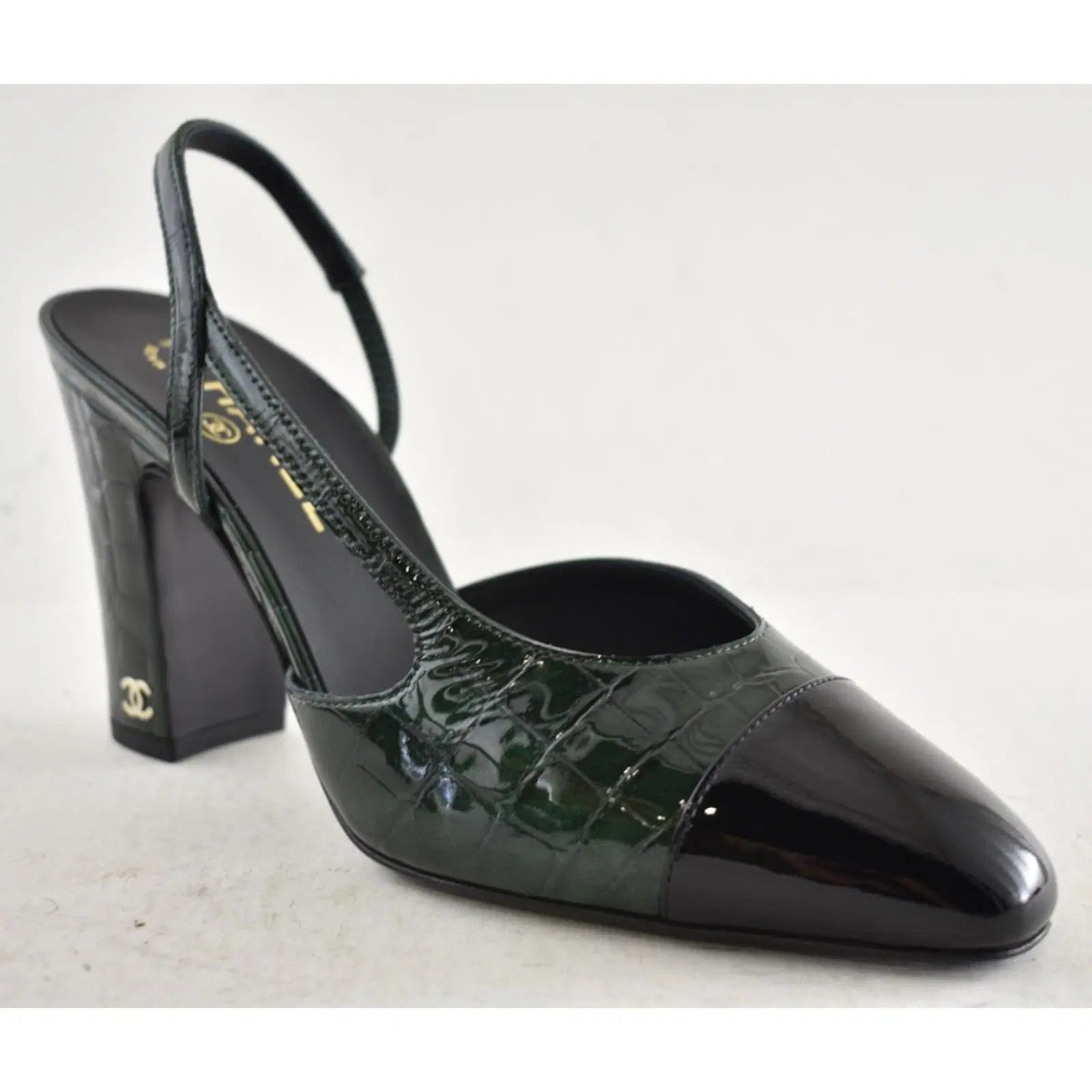 Chanel Slingback patent leather heels