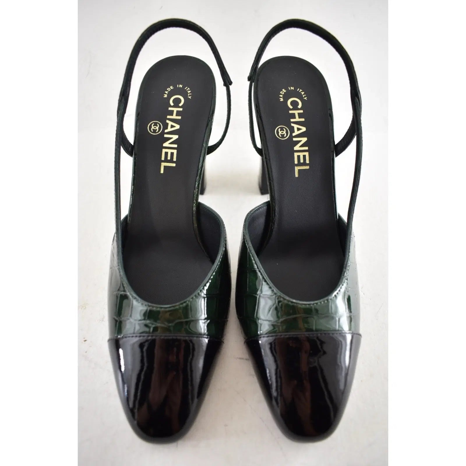 Chanel Slingback patent leather heels
