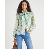 Green Premium Sheer Floral Print Shirt