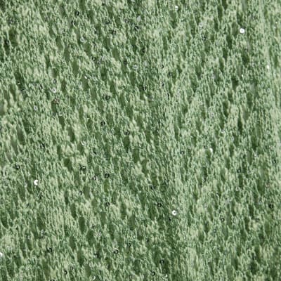 Green Sleeveless Lurex Knit Maxi beach dress