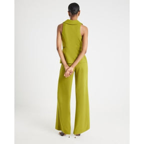 Green Sleeveless Ruched Waist Jumpsuit
