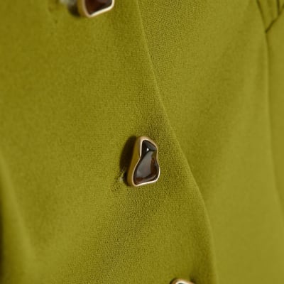 Green Sleeveless Ruched Waist Jumpsuit