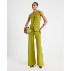 Green Sleeveless Ruched Waist Jumpsuit