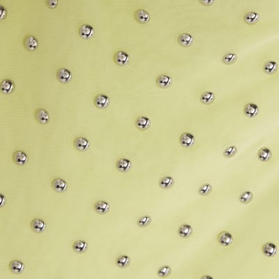 Green Sleeveless Studded Cowl Neck Cami Top