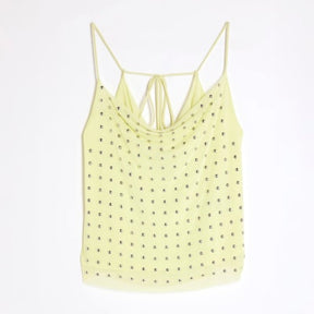 Green Sleeveless Studded Cowl Neck Cami Top