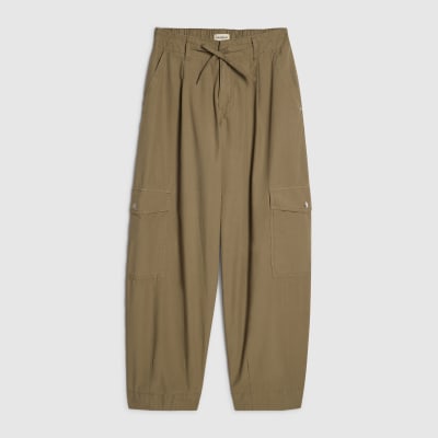 Green Straight Leg Cargo Trousers