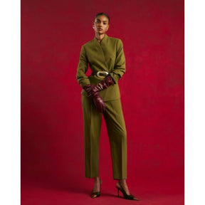 Green Straight Leg Trousers