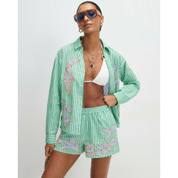 Green Striped Toucan Shorts