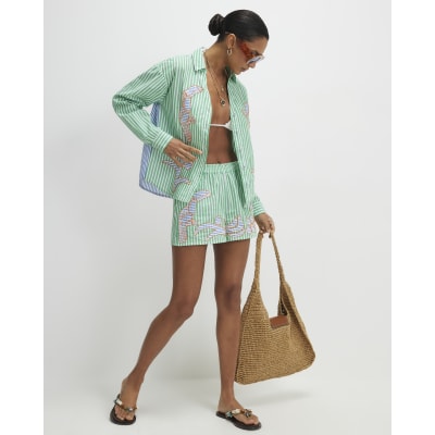 Green Striped Toucan Shorts