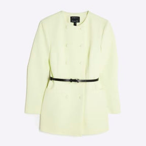 Green Structured Belted Blazer