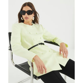 Green Structured Belted Blazer