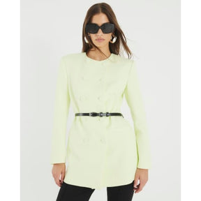 Green Structured Belted Blazer