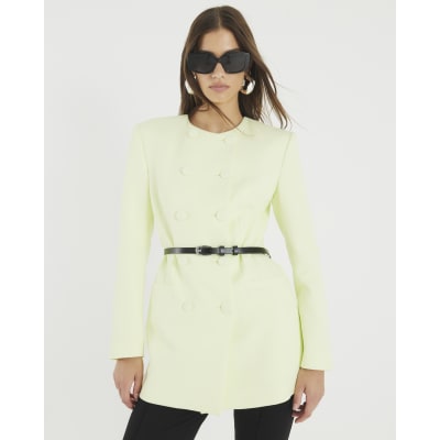 Green Structured Belted Blazer