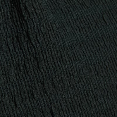 Green Textured Fitted T-Shirt