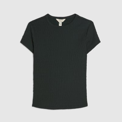 Green Textured Fitted T-Shirt