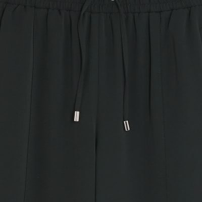 Green Wide Leg Side Striped Joggers