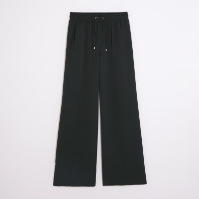 Green Wide Leg Side Striped Joggers