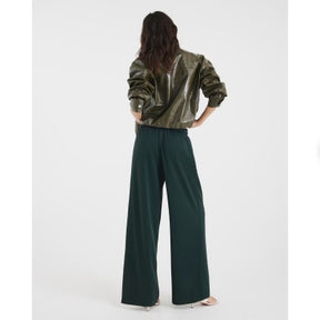 Green Wide Leg Side Striped Joggers