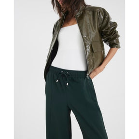 Green Wide Leg Side Striped Joggers