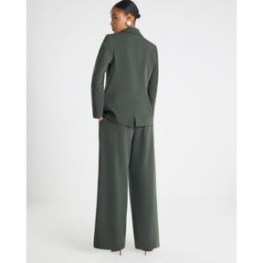 Green Wide Leg Tailored Trousers
