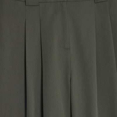 Green Wide Leg Tailored Trousers