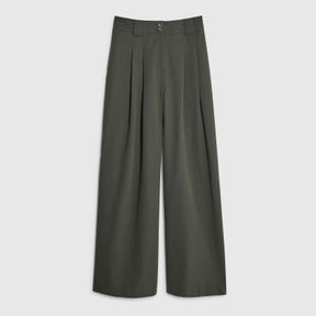 Green Wide Leg Tailored Trousers