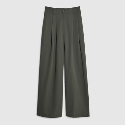 Green Wide Leg Tailored Trousers